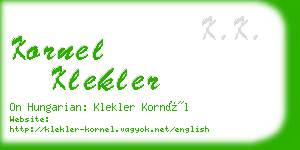 kornel klekler business card